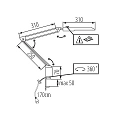 Настольная лампа на струбцине Kanlux HERON LED W 27601 1