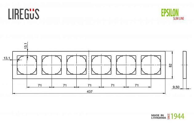 Рамка 6-постовая Liregus Epsilon белый 28-0426 Фото № 2