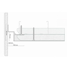 Безрамный теневой профиль FerGipps белый ТП 129 УТ000002537 1