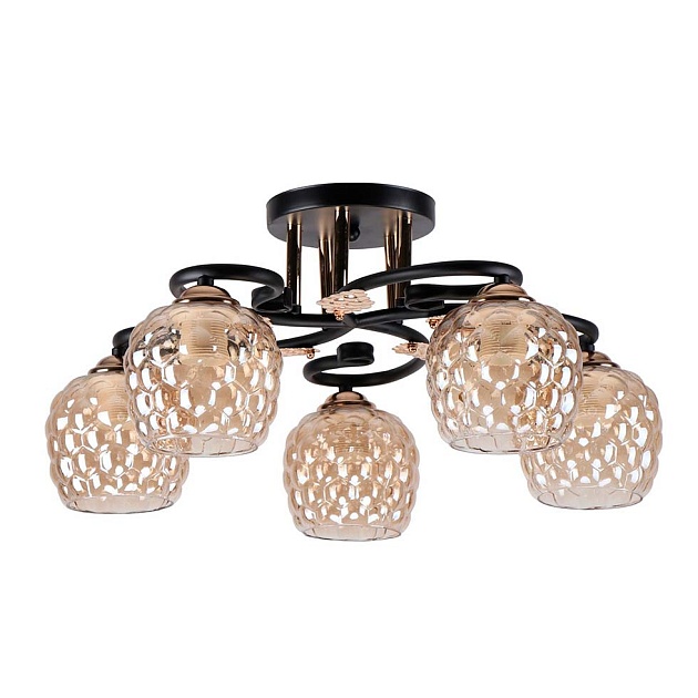 Потолочная люстра ЭкономСвет 12146/5BK+FGD AMB Фото № 1