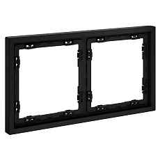Рамка пластиковая Voltum S70 на 2 поста, (черный матовый) VLS100208 3