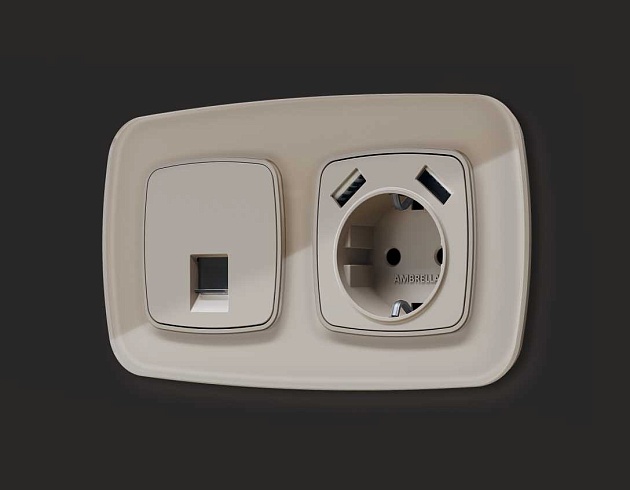 Лицевая панель розетки AMBRELLA VOLT OP3690 Фото № 2