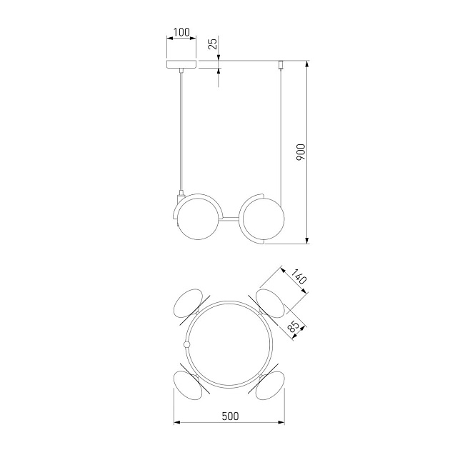 Подвесная люстра Eurosvet Moity 70150/4 черный/латунь изображение 2 Подвесная люстра Eurosvet Moity 70150/4 черный/латунь Фото № 2