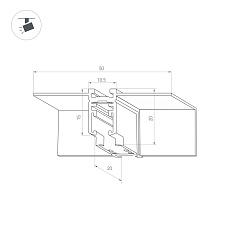 Коннектор L-образный внутренний встраиваемый Arlight Mag-Microcosm-Con-FDW-L90-Int 044525 1