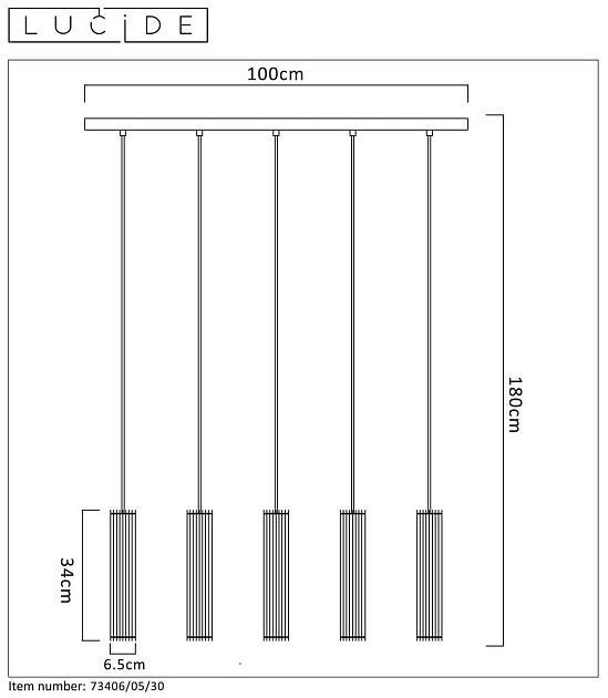 Подвесной светильник Lucide Lionel 73406/05/30 Фото № 7