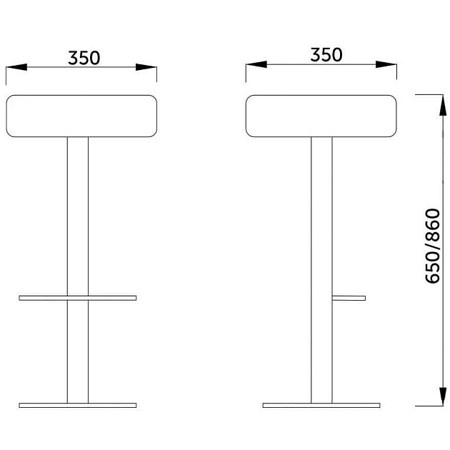 Барный стул AksHome Pina черный, экокожа 30228 Фото № 2