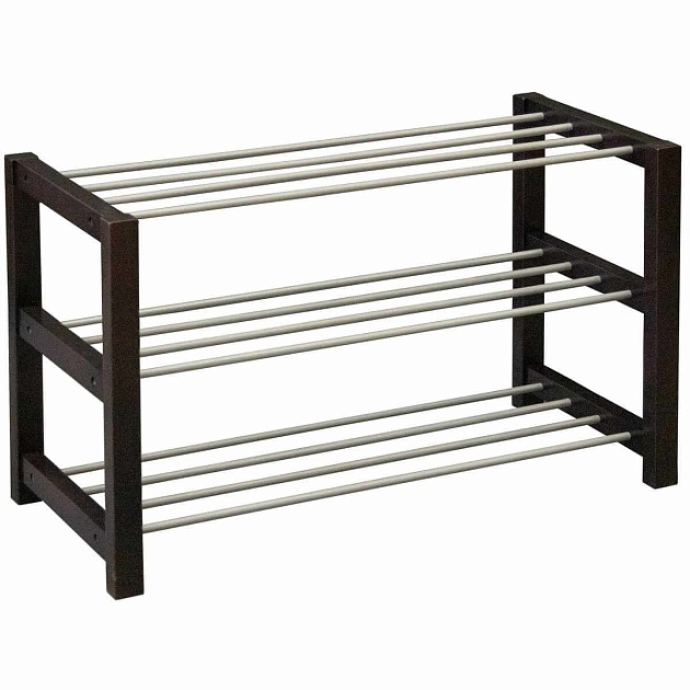 Обувница Мебелик Дольче темно-коричневый/металлик 004969 изображение 1 Обувница Мебелик Дольче темно-коричневый/металлик 004969 Фото № 1