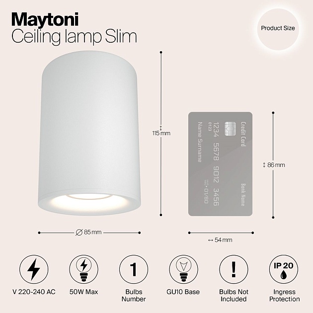 Потолочный светильник Maytoni Alfa C012CL-01W Фото № 2