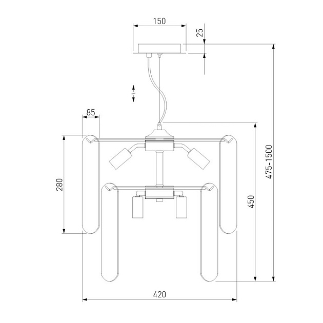 Подвесная люстра Eurosvet Claire 60170/8 золото Smart Фото № 2