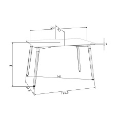 Стол обеденный DOBRIN SERRA WIDE (ножки светлый бук, столешница белая) 04-TD-LMZL SERRA WIDE 2