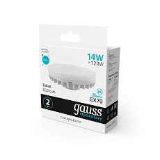 Лампа светодиодная Gauss GX70 14W 4100K матовая 83824 4