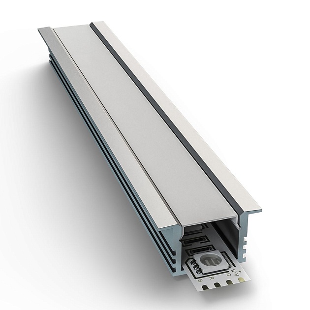 Профиль встраиваемый с рассеивателем серебро 1м. Apeyron 08-11 Фото № 1