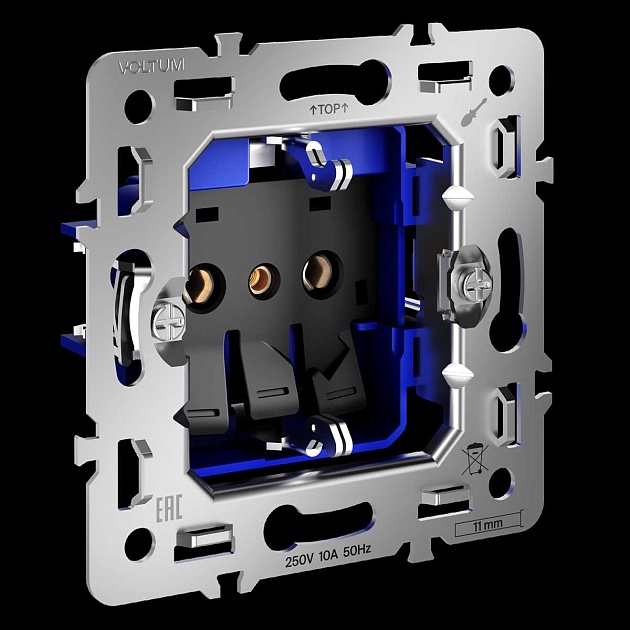 Механизм розетки с заземлением 16А S70 Voltum VLS0401M Фото № 1