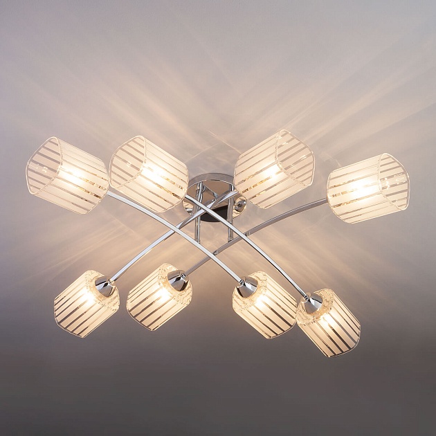 Потолочный светильник Eurosvet 30125/8 хром изображение 3 Потолочный светильник Eurosvet 30125/8 хром Фото № 3