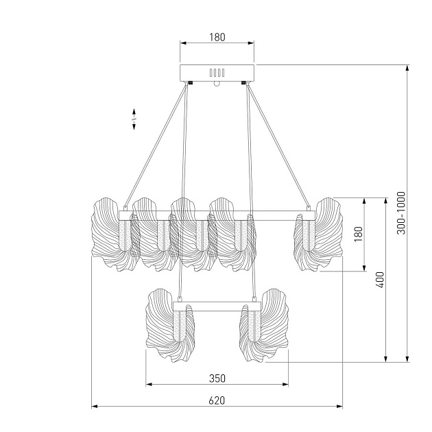 Подвесной светодиодный светильник Bogates Farfalla 90374/2 изображение 2 Подвесной светодиодный светильник Bogates Farfalla 90374/2 Фото № 2