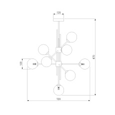 Подвесная люстра Eurosvet Volver 50383 латунь Smart 1