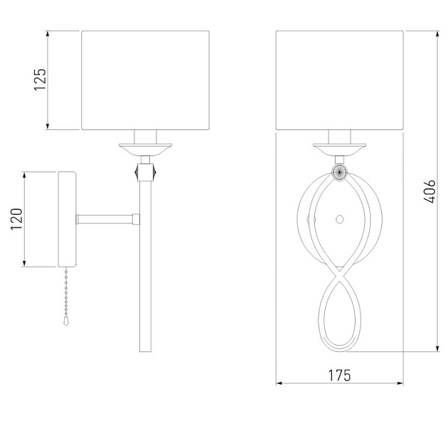 Бра Eurosvet Fabiola 60124/1 хром Фото № 3