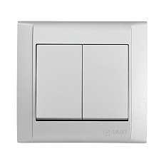 Выключатель Makel 2-кл. СП Defne 10А IP20 сереб. 42065003