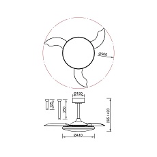 Люстра-вентилятор Mantra SLIM FAN mini 9009 3