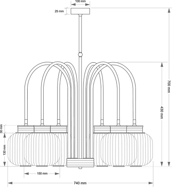 Подвесной светильник KUTEK ALBA ALB-ZW-6(ZM) Фото № 2