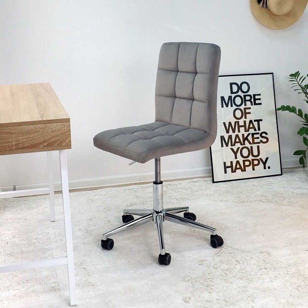 Поворотное кресло AksHome Fiji светло-серый, велюр 72573 изображение 10 Поворотное кресло AksHome Fiji светло-серый, велюр 72573 Фото № 10