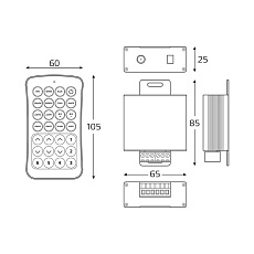 Контроллер RGB для светодиодной ленты Gauss Basic LED 12V 240W BT621 3