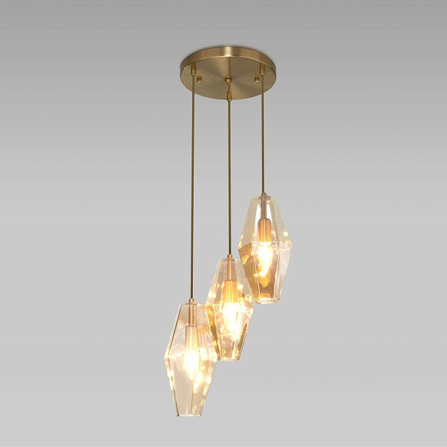 Подвесная люстра Eurosvet Prism 50236/3 янтарный Фото № 4