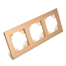 Рамка 3-местная Stekker Катрин GFR00-7003-08 золото 49036 4