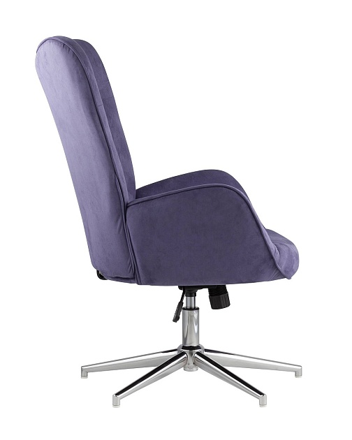 Поворотное кресло Stool Group Филадельфия регулируемое замша синий FUCHS HY-82 Фото № 3