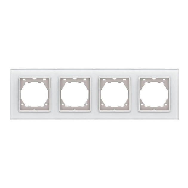 Рамка 4-постовая Vesta-Electric ExclusiveWhite белый FRM050403BEL Фото № 1