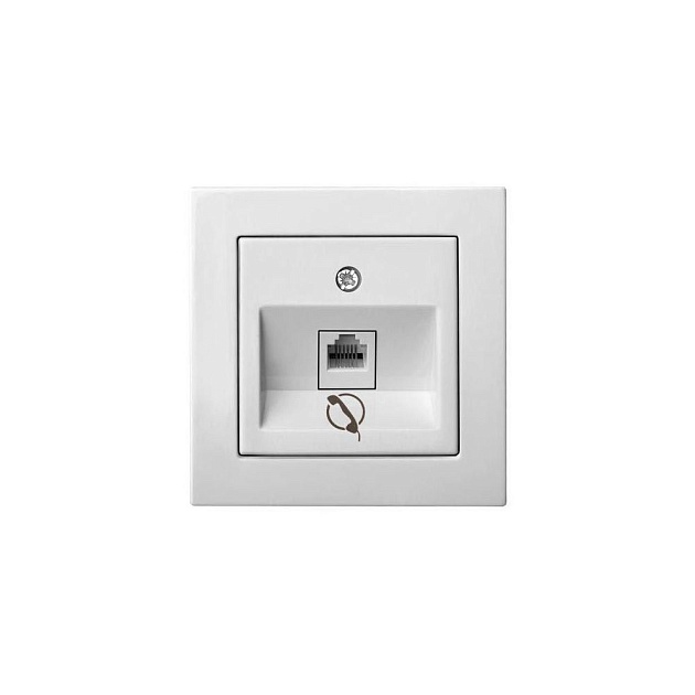 Розетка RJ11 Liregus Epsilon белый 28-030 Фото № 1