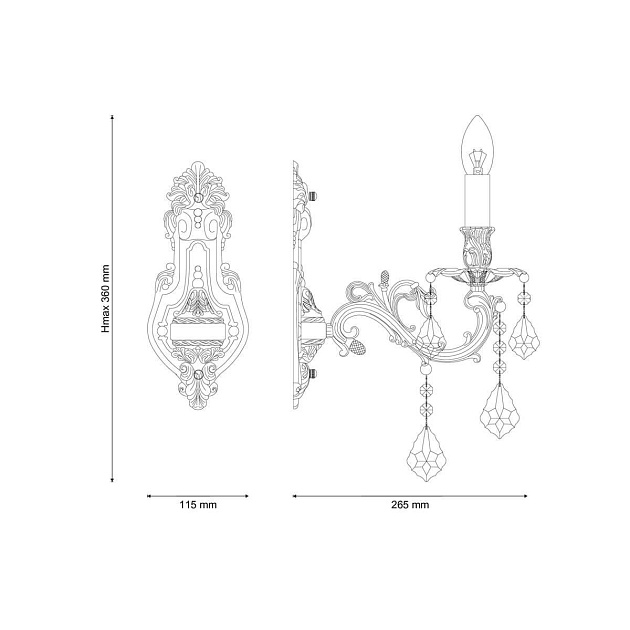 Бра Lucia Tucci Barletta W122.1 Coffe Gold изображение 2 Бра Lucia Tucci Barletta W122.1 Coffe Gold Фото № 2