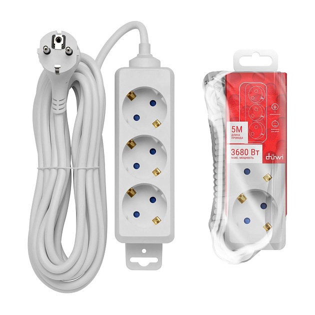 Удлинитель Duwi 3гн 5м с/з 32057 9 Фото № 2