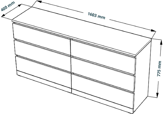 Комод Шведский Стандарт VÄRMA 6D S00302 Фото № 4