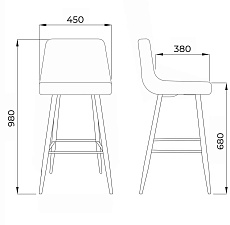 Барный стул AksHome Mia пыльная роза, велюр 78869 1