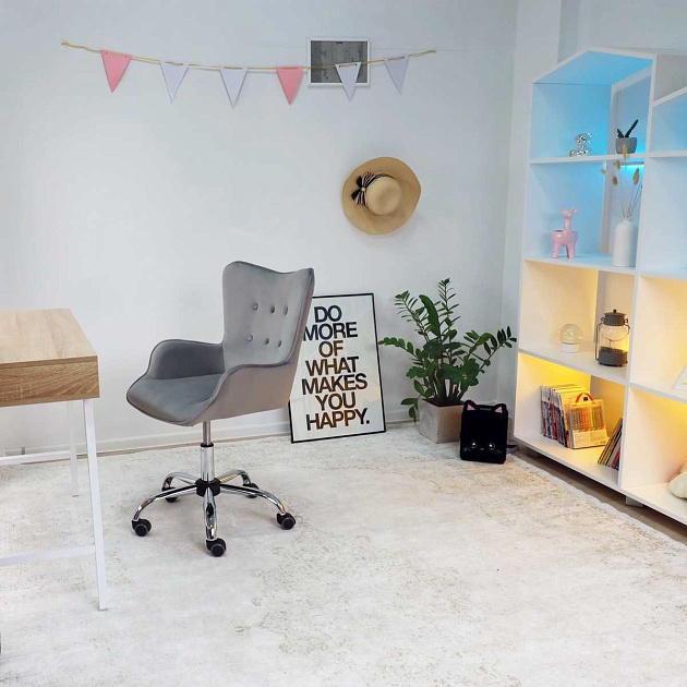 Поворотное кресло AksHome Bella серый, велюр 61453 изображение 4 Поворотное кресло AksHome Bella серый, велюр 61453 Фото № 4