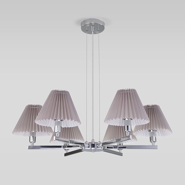 Подвесная люстра Eurosvet Peony 60136/6 хром/серый Фото № 1