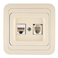 Розетка комп. ( cat 5) + тf евро Makel Mimoza 25037