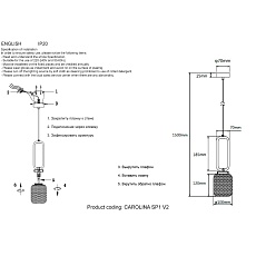 Подвесной светильник Crystal Lux Carolina SP1 V2 BRASS 1
