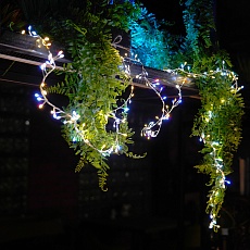 Светодиодная гирлянда Кластер (на проволоке) Feron CL584 линейная 12м мультиколор, c питанием от сети 230V, прозрачный шнур 51449 3