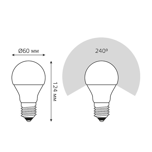 Лампа светодиодная Gauss E27 20W 6500K матовая 23239 Фото № 4