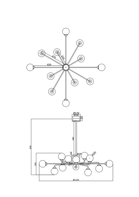 Подвесная люстра Freya Alexis FR5120PL-12G Фото № 2