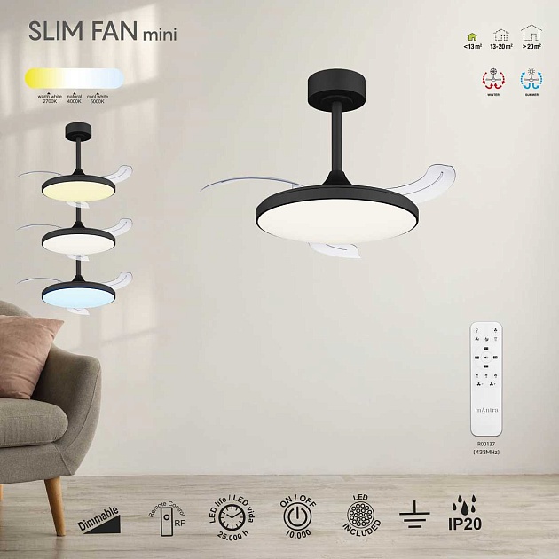 Люстра-вентилятор Mantra SLIM FAN mini 9056 Фото № 8