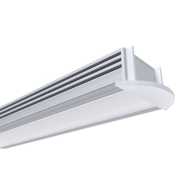 Профиль встраиваемый с рассеивателем серебро 2м. OGM GM-08-12 Фото № 1