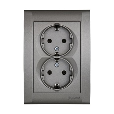 Розетка двойная с/з ( новый дизайн) Makel Defne 42052057