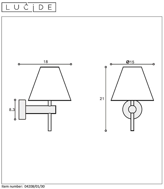 Бра Lucide Roxy 04208/01/30 изображение 3 Бра Lucide Roxy 04208/01/30 Фото № 3