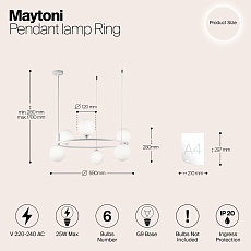 Подвесная люстра Maytoni Ring MOD013PL-06W 1