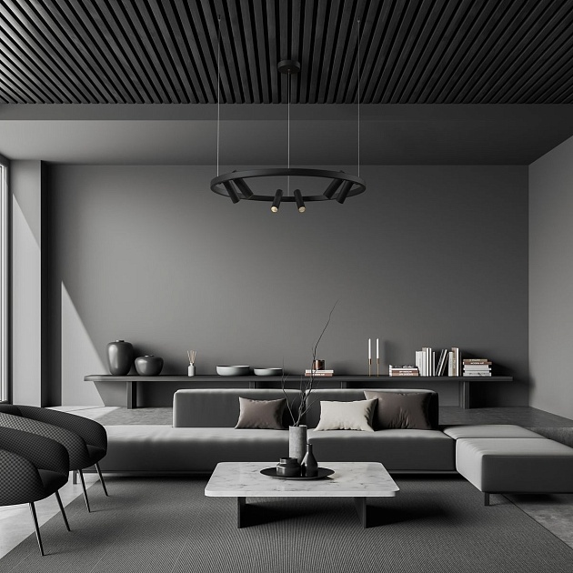 Подвесная светодиодная люстра Maytoni Satellite MOD102PL-L42BK Фото № 8