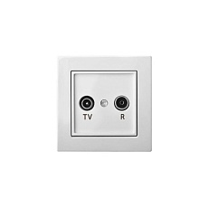 ТВ-розетка проходная TV/R Liregus Epsilon белый 28-027