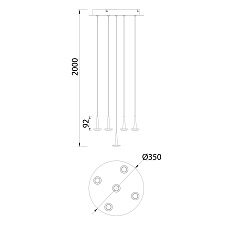 Подвесная светодиодная люстра Mantra Andromeda 8932+5PL (8938-8941) 1